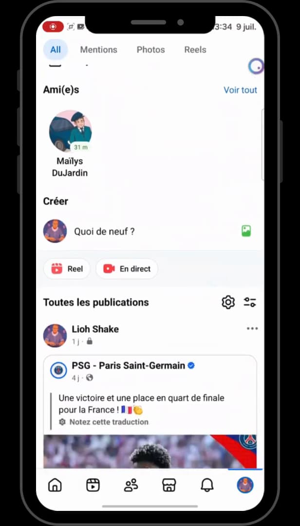 What's on your mind button to create a post on Facebook