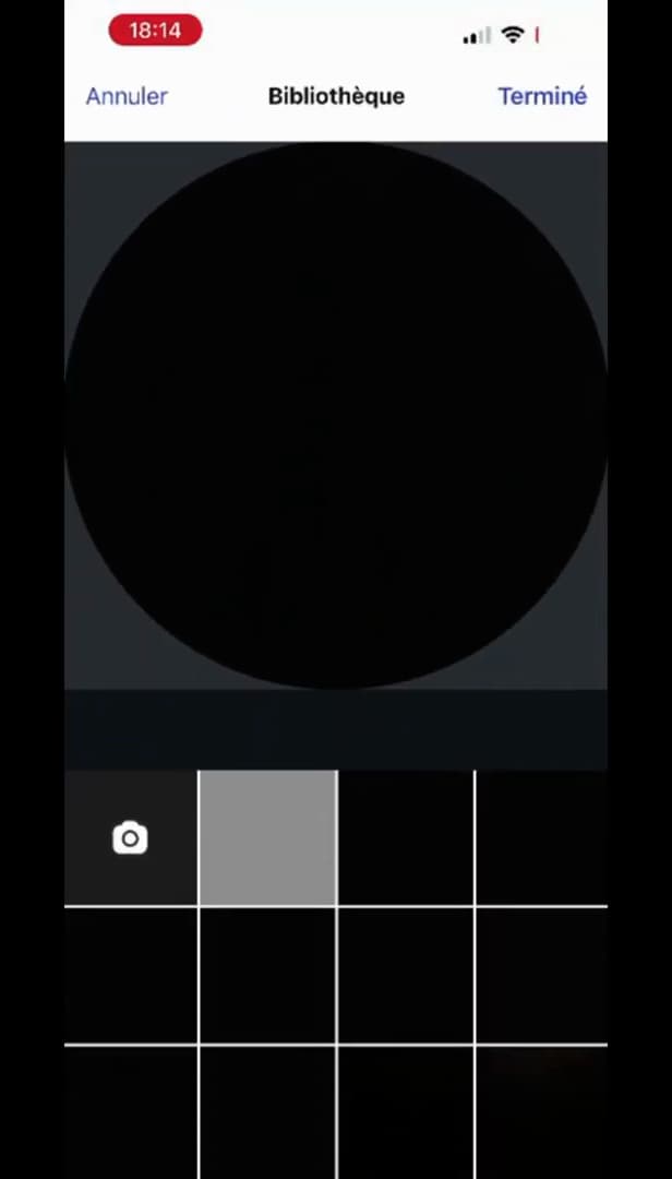Cropping a new profile photo on Instagram