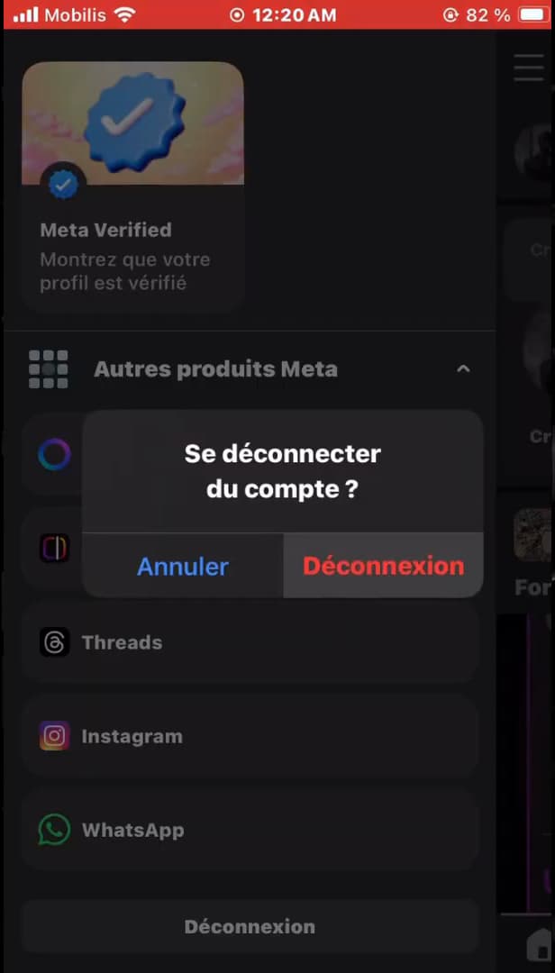Messenger logout confirmation