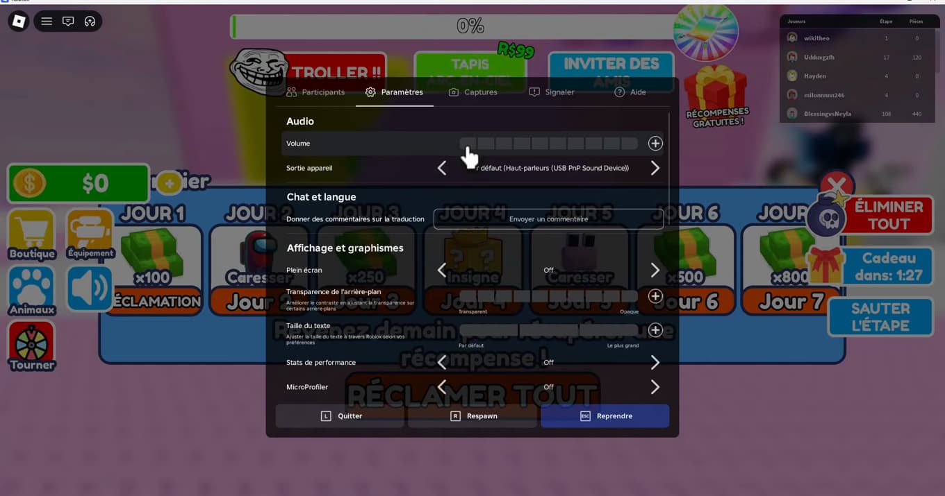 Roblox game that supports voice chat and its mic icon