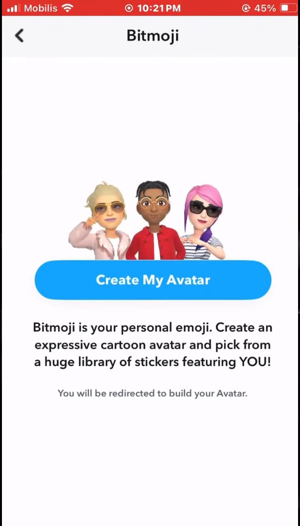 Profil Snapchat avec une icône classique après suppression du Bitmoji