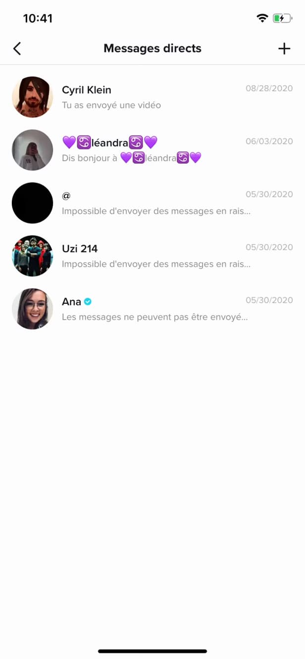 TikTok inbox