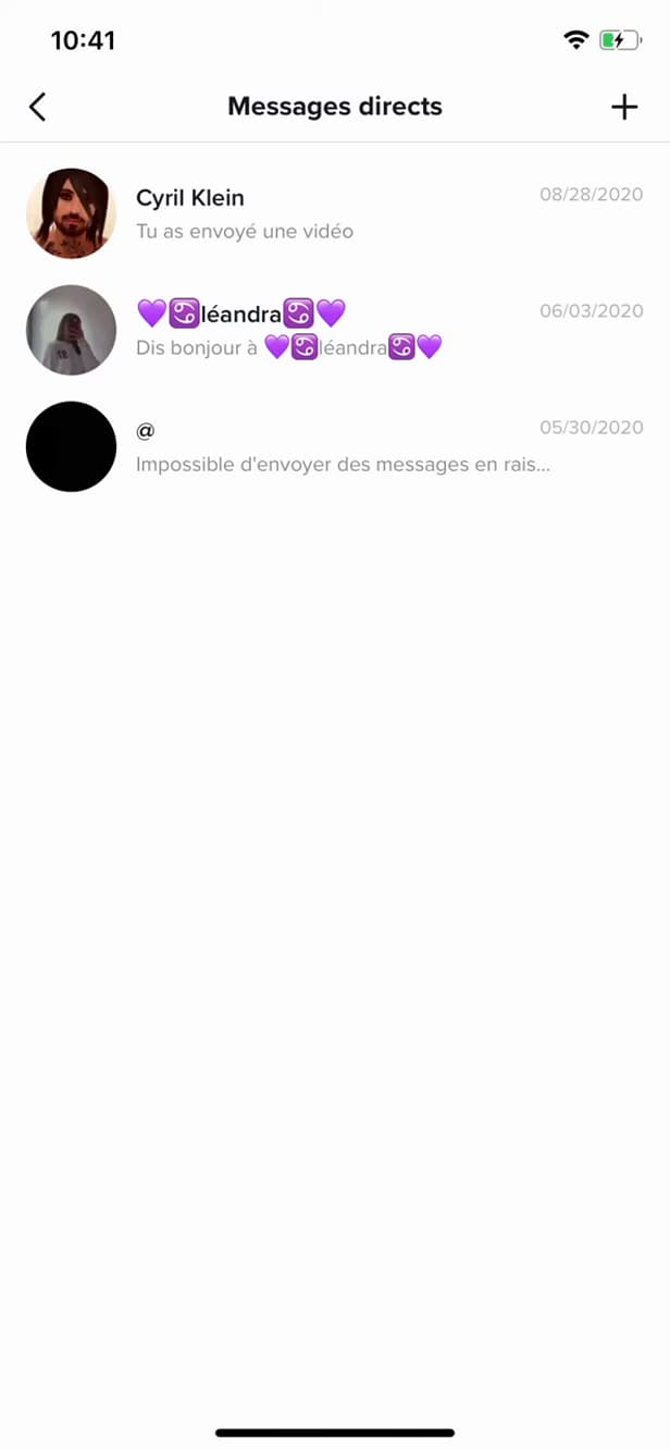 Suppression d'une conversation TikTok