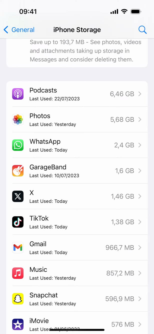 Offload App option for WhatsApp on iPhone