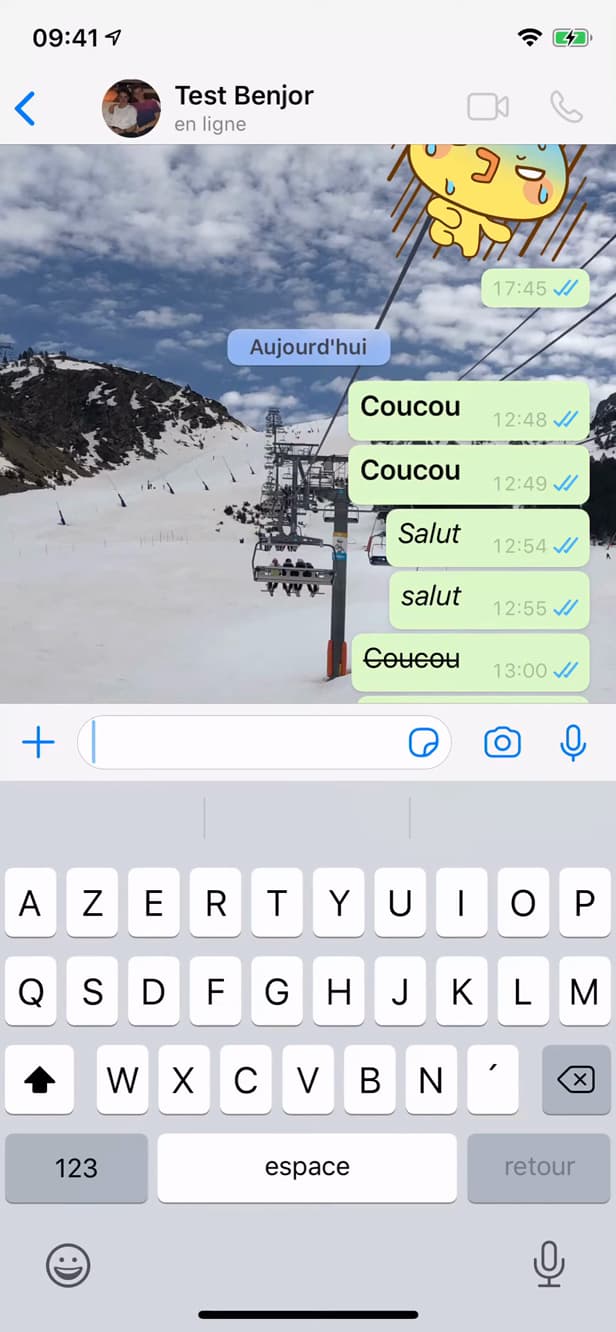 Microphone icon in a WhatsApp chat