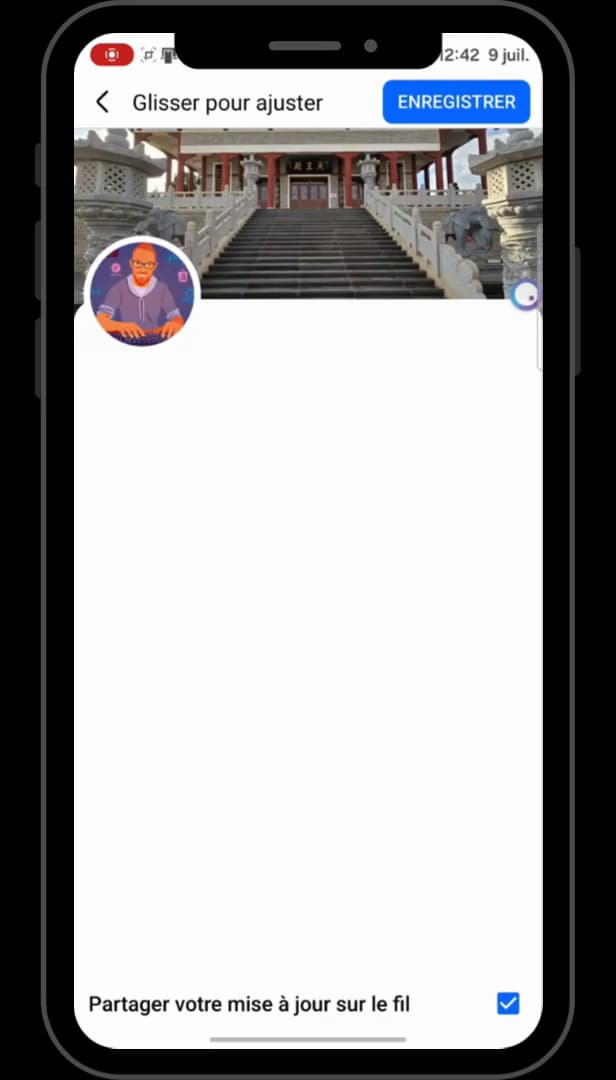 Preview of a Facebook cover photo with feed sharing unchecked