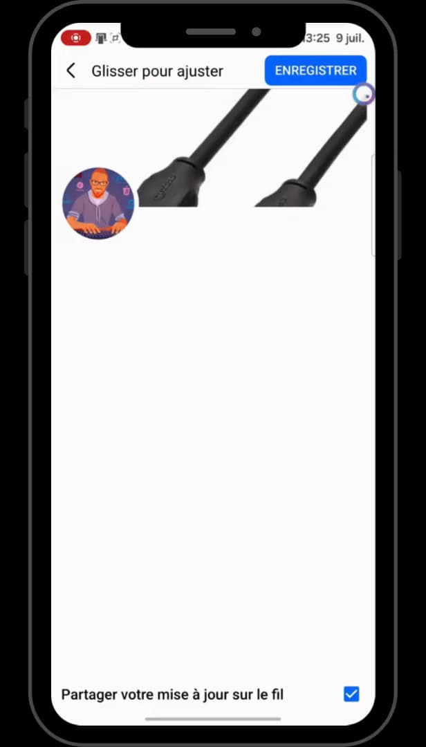 Screen for repositioning a Facebook cover photo before saving