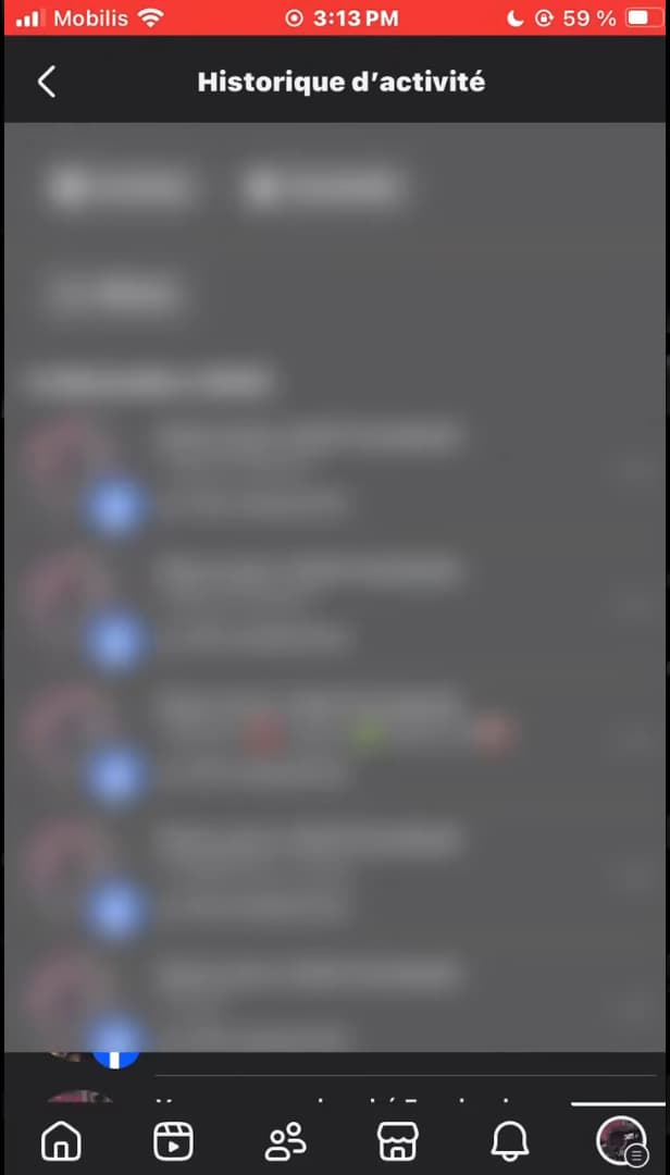 Liste des vidéos regardées récemment sur Facebook