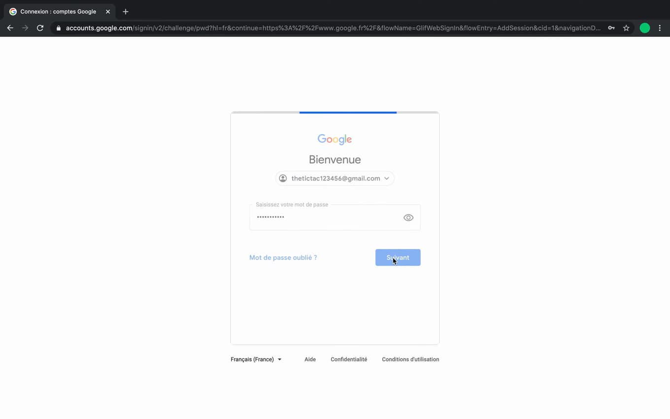 Signing in a new Chrome profile