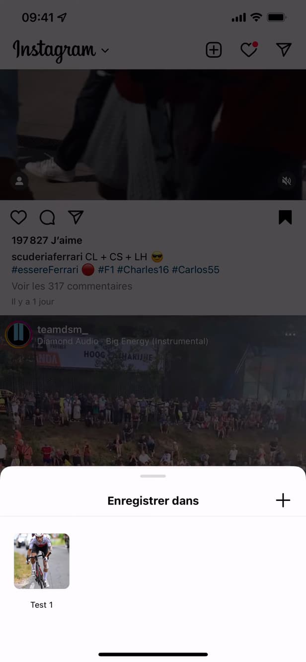 Ajout de publications à une collection Instagram