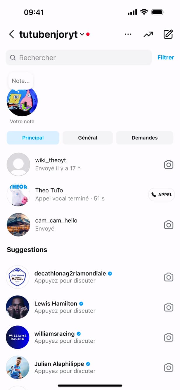 Instagram messages inbox