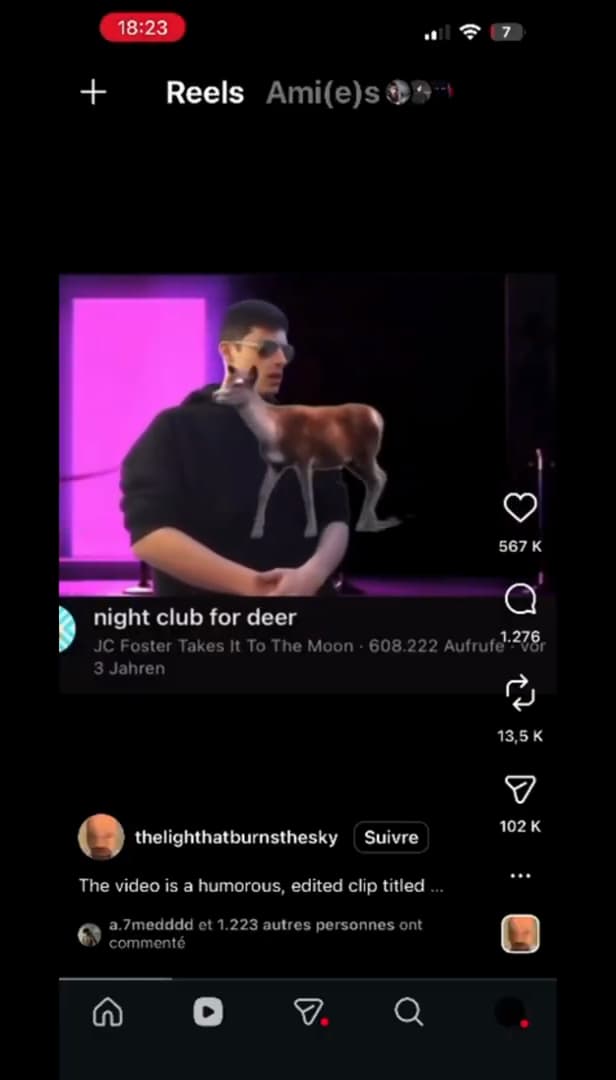 Instagram Reel with the share icon