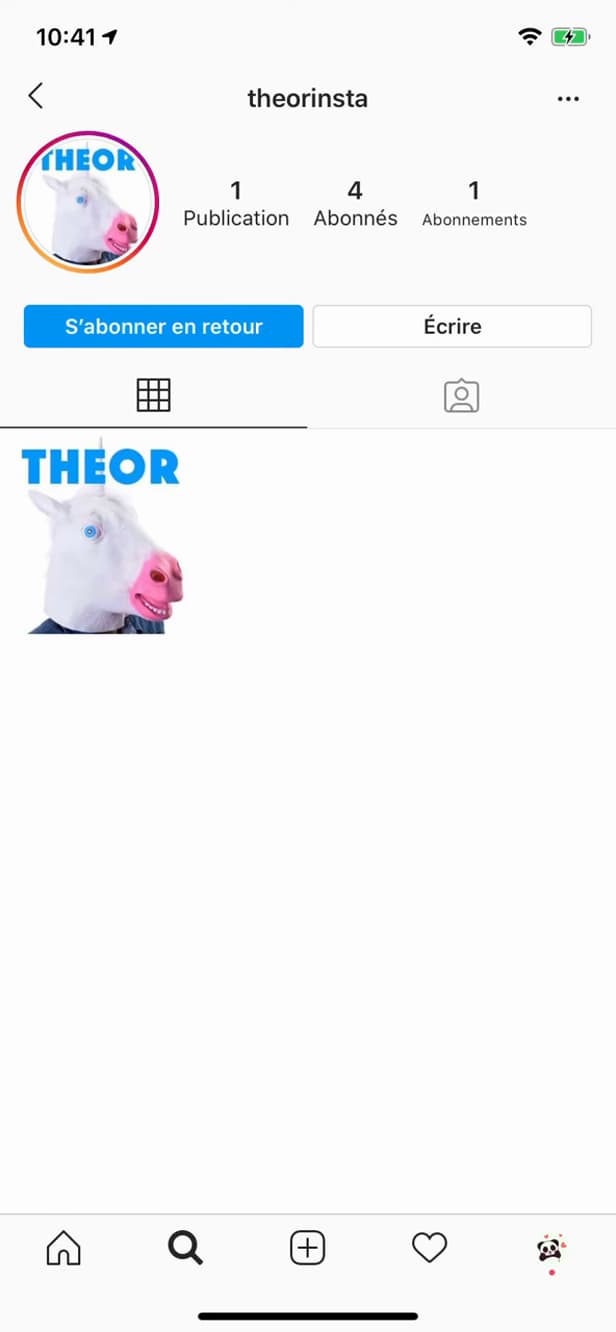 Message button on an Instagram profile