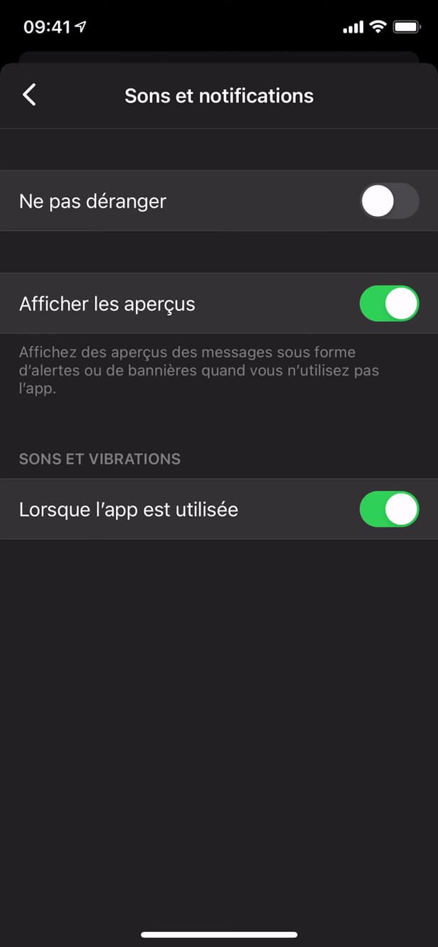 Turning on Messenger notification previews