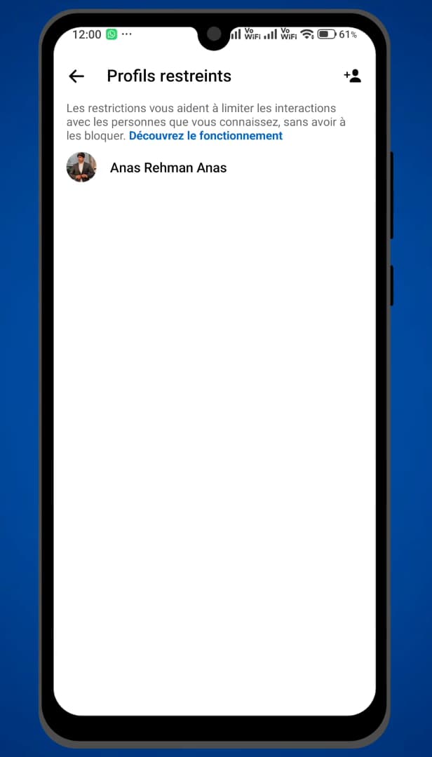 List of restricted accounts on Messenger
