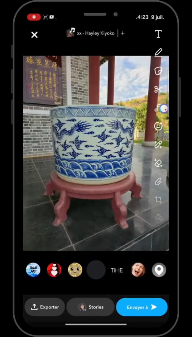 Outil Créer un sticker de Snapchat avec les options de découpe