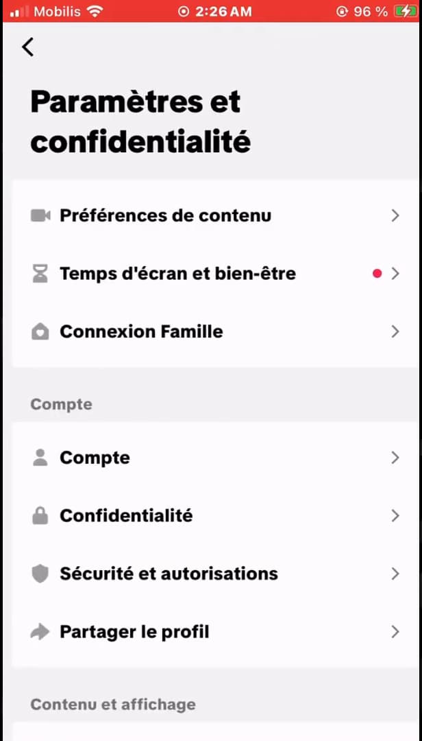 Paramètres et confidentialité de TikTok