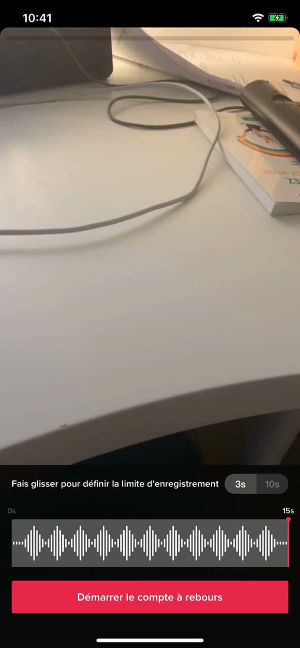 Setting the timer and countdown on TikTok