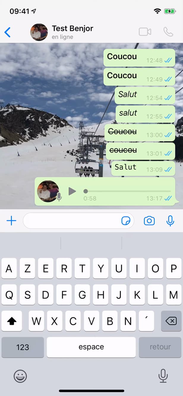 Message vocal envoyé sur WhatsApp
